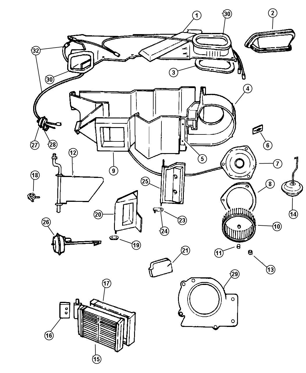 Diagram Heater Unit. for your 1999 Dodge Dakota   