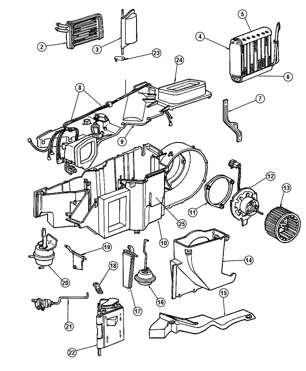 Diagram Hevac Unit. for your 1999 Dodge Dakota   