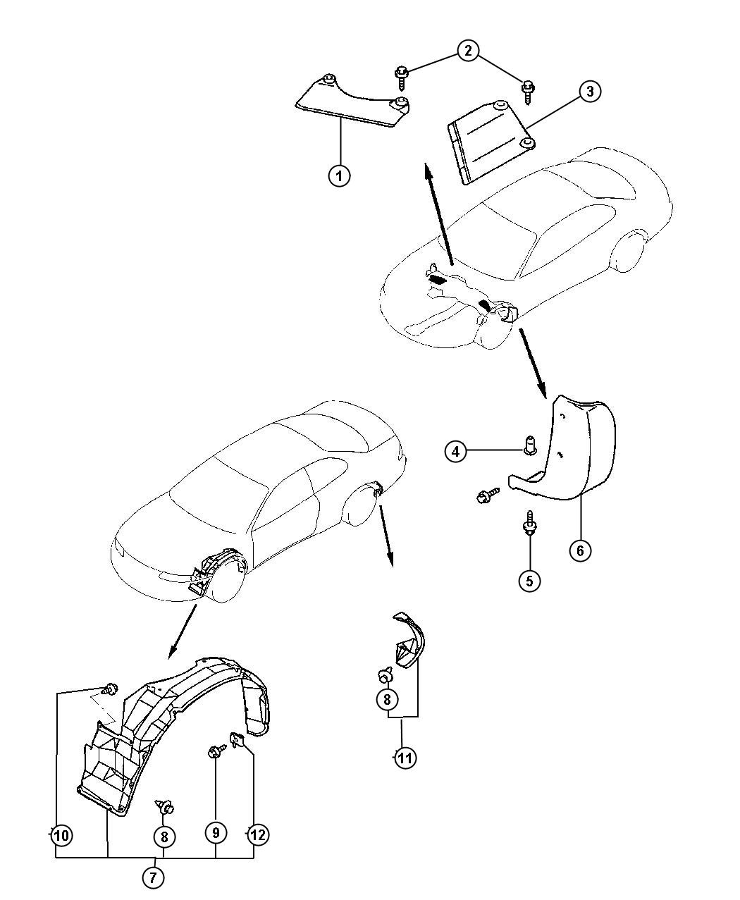 Diagram Splash Shields and Guards. for your Chrysler 300 M 