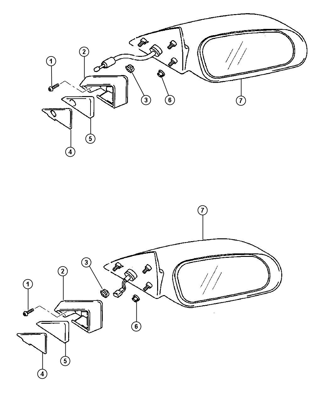 Diagram Exterior Mirrors. for your Chrysler