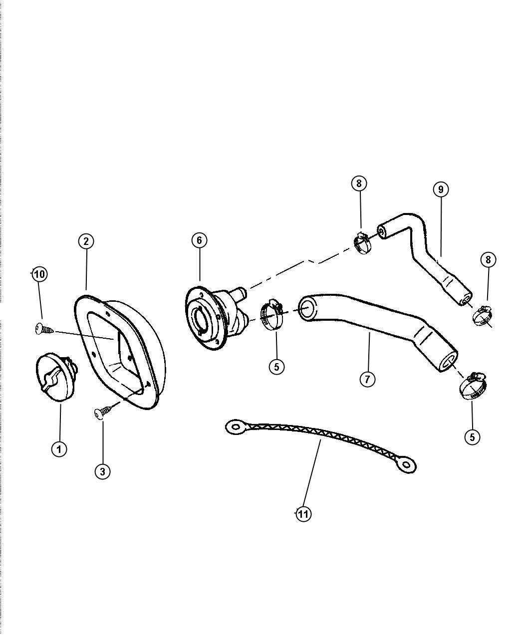 Diagram Fuel Filler Tube. for your Jeep Wrangler  