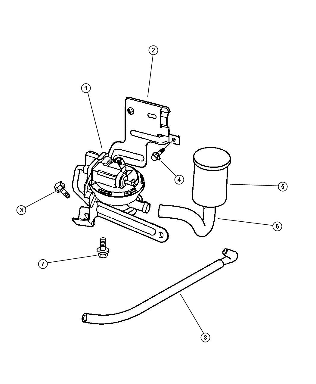 Diagram Leak Detection Pump. for your Jeep Grand Cherokee 5.7L V8 4X4 