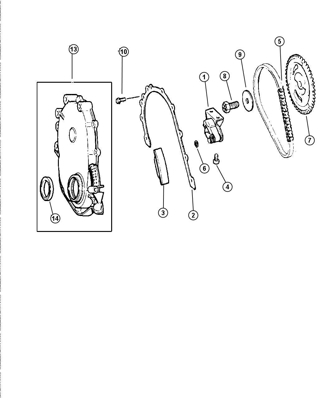 Diagram Timing Cover. for your Jeep