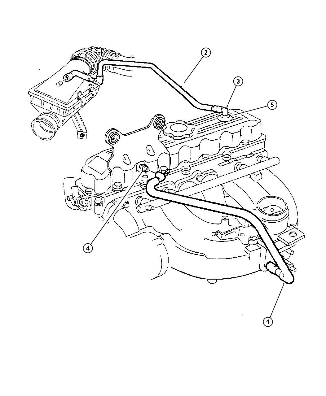 Diagram Crankcase Ventilation. for your Jeep Wrangler  