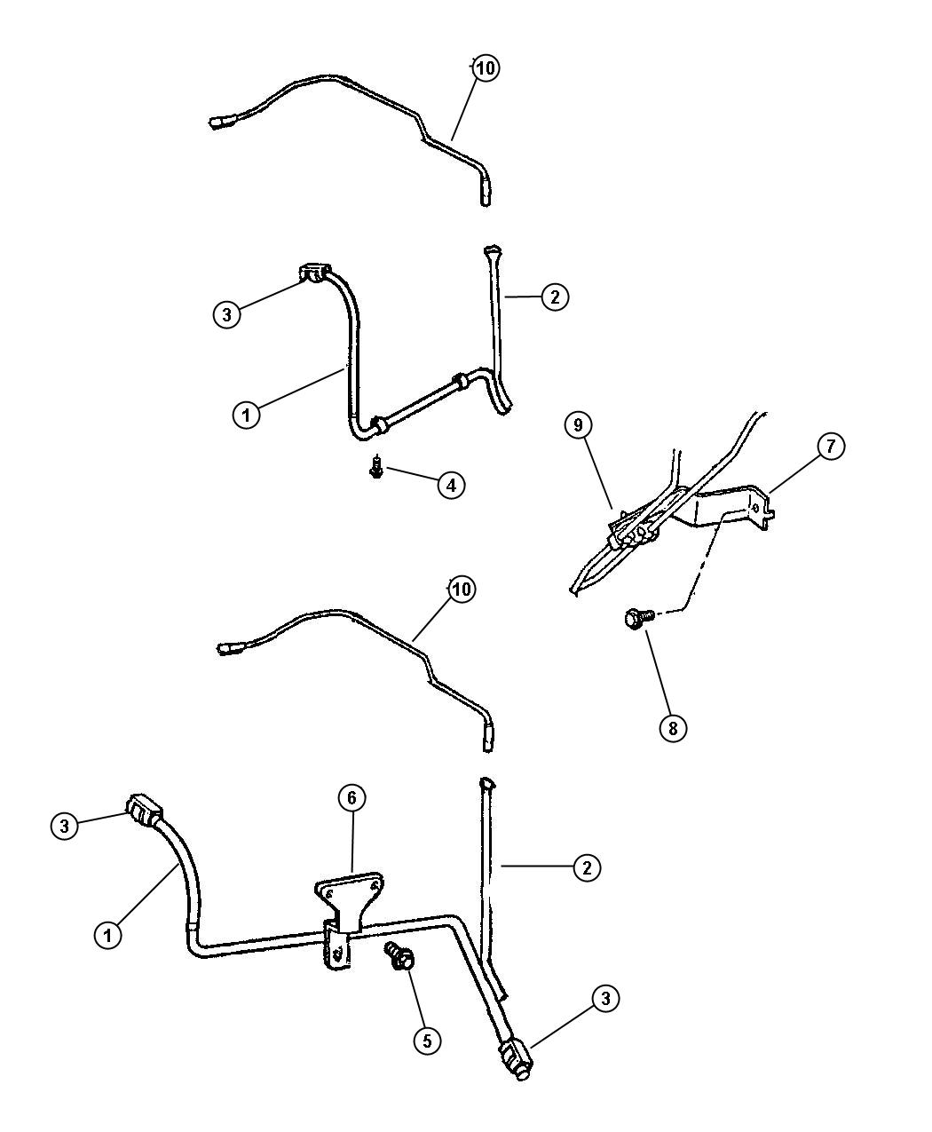 Diagram Fuel Lines, Front. for your Dodge Ram 3500  