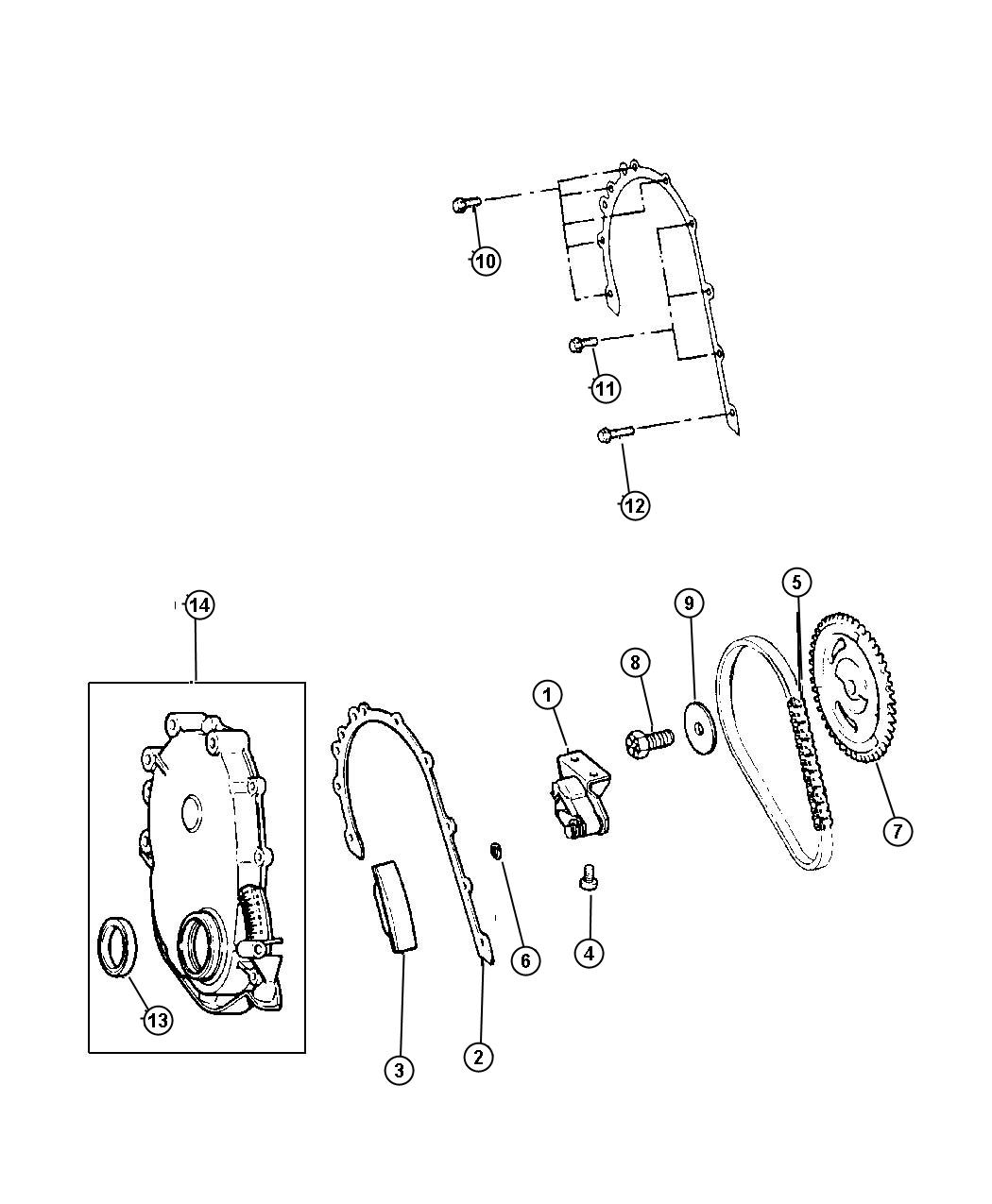 Diagram Timing Cover. for your Jeep