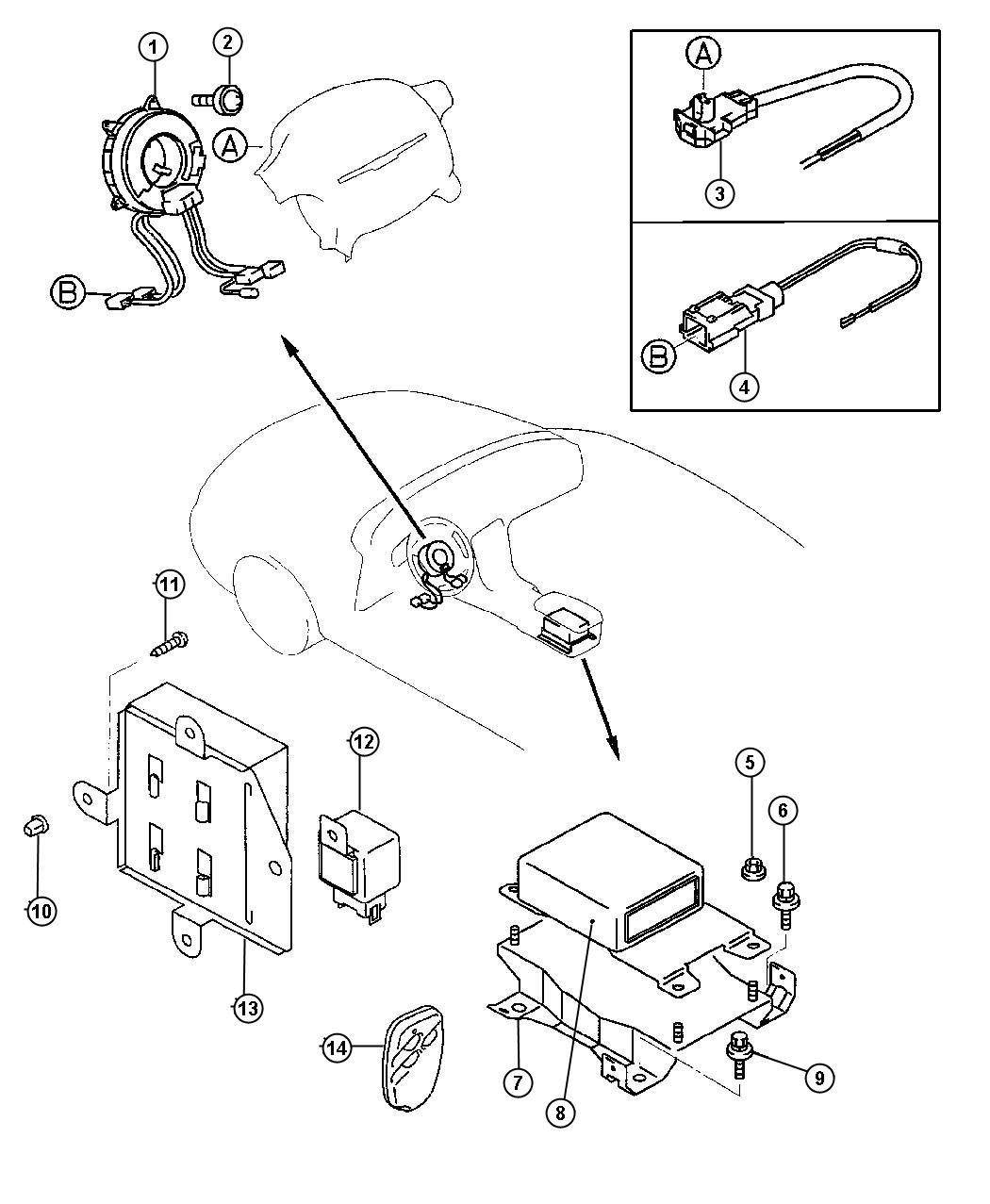 Diagram Relays - Airbag and Keyless Entry. for your Chrysler 300  M