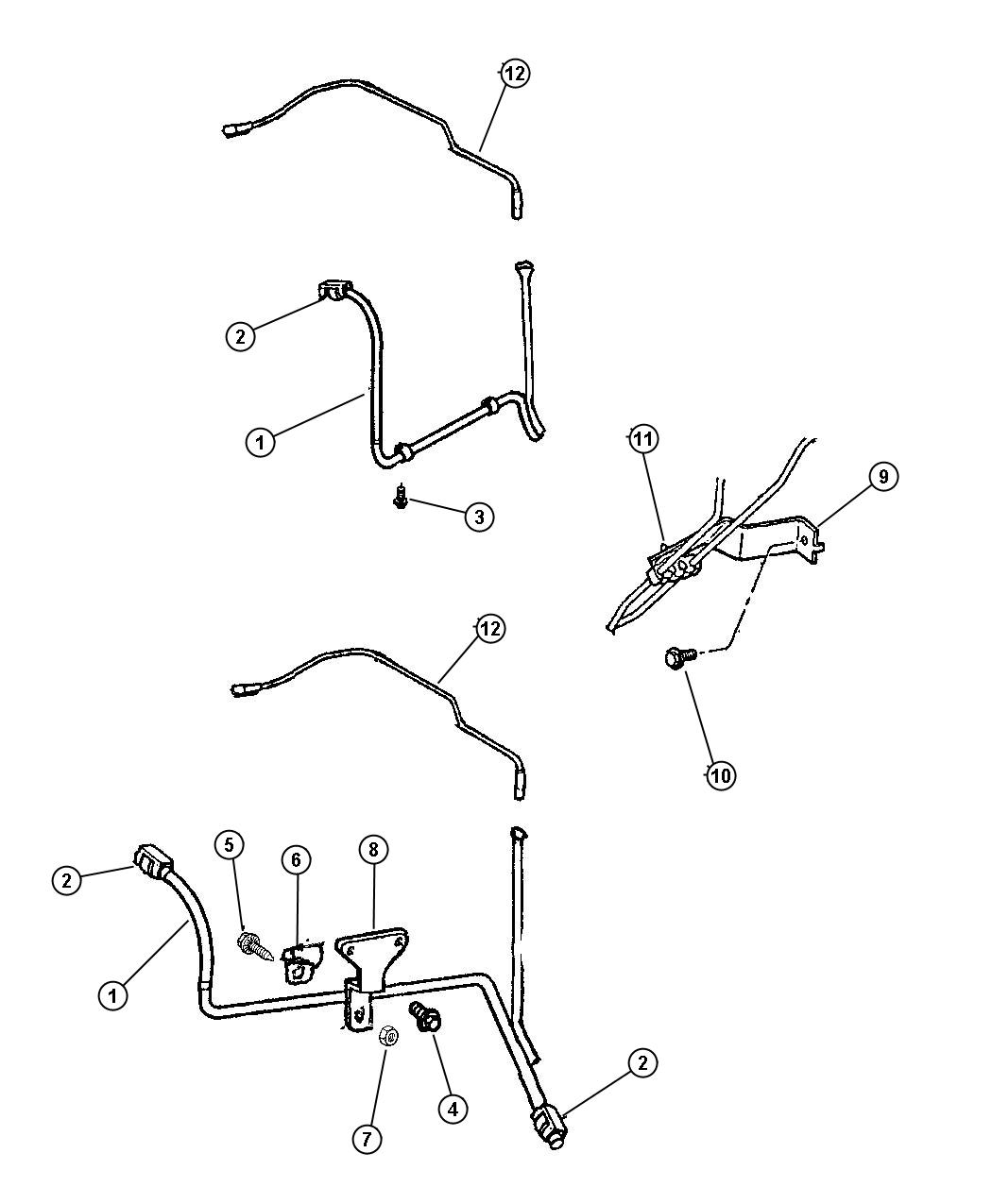 Diagram Fuel Lines, Front (ERH and EPE). for your Dodge Ram 3500  