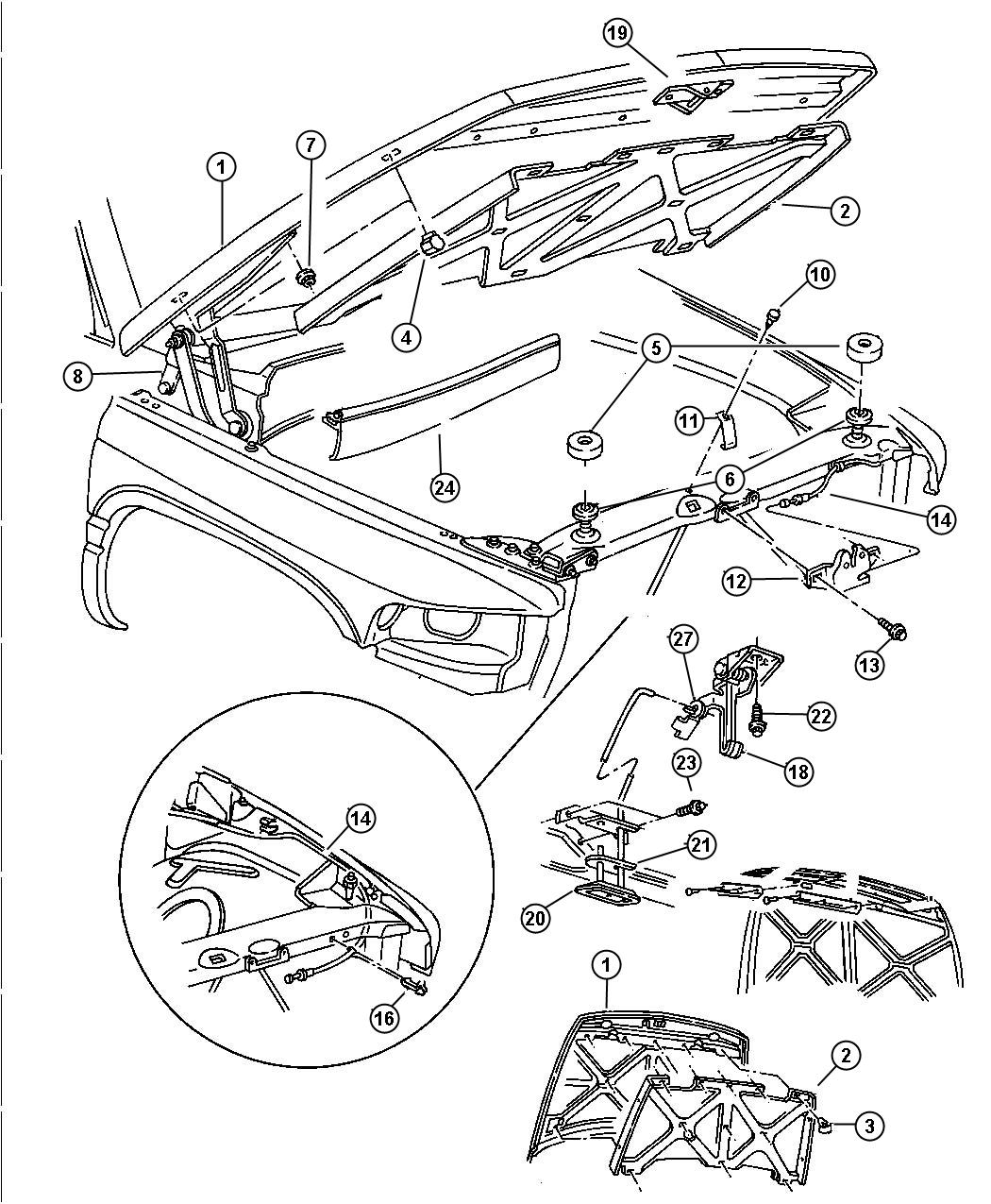 Hood And Hood Release. Diagram