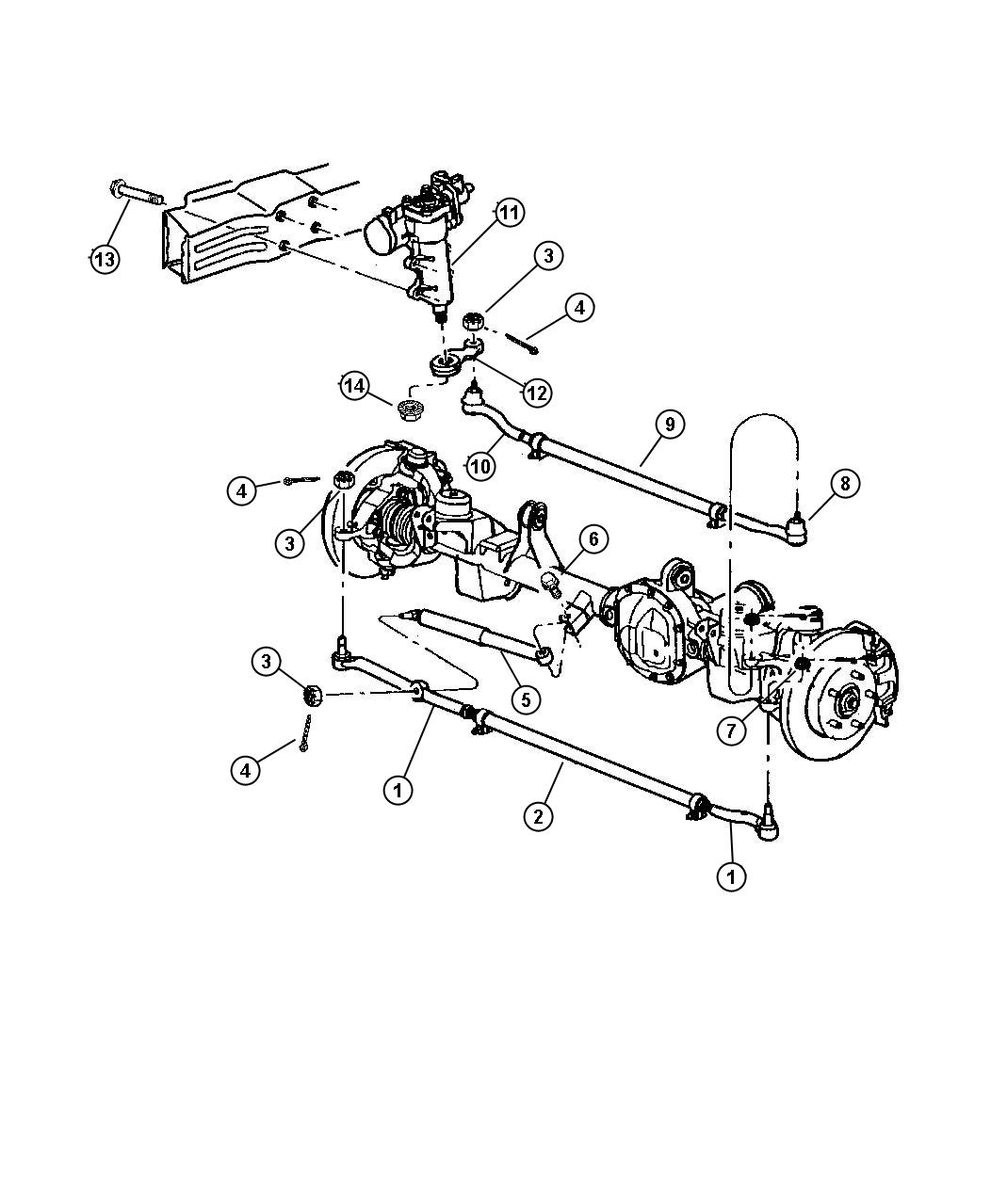 Diagram Steering Linkage Assembly. for your 1998 Jeep Cherokee   