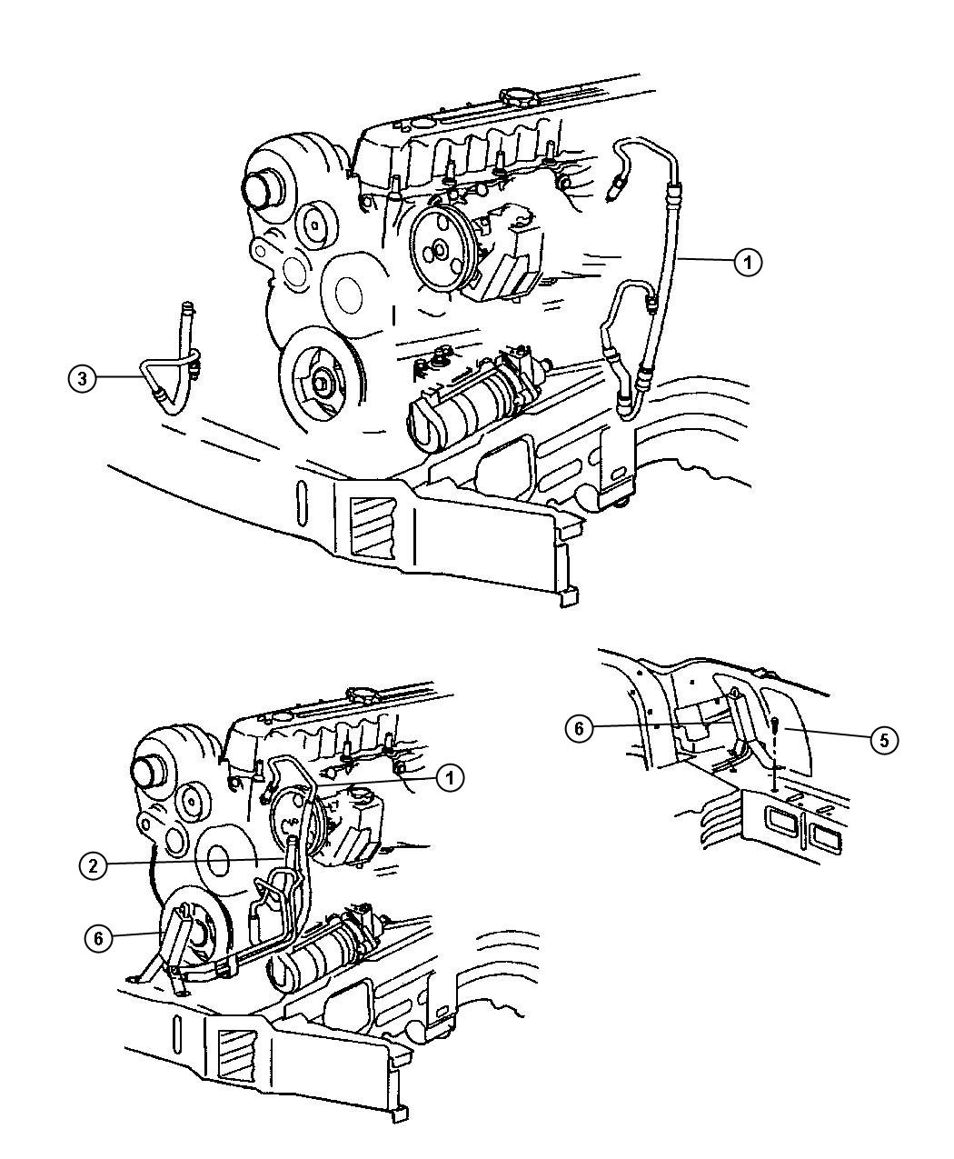 Diagram Hoses and Reservoir, Gas Engines. for your 2006 Dodge Caravan   