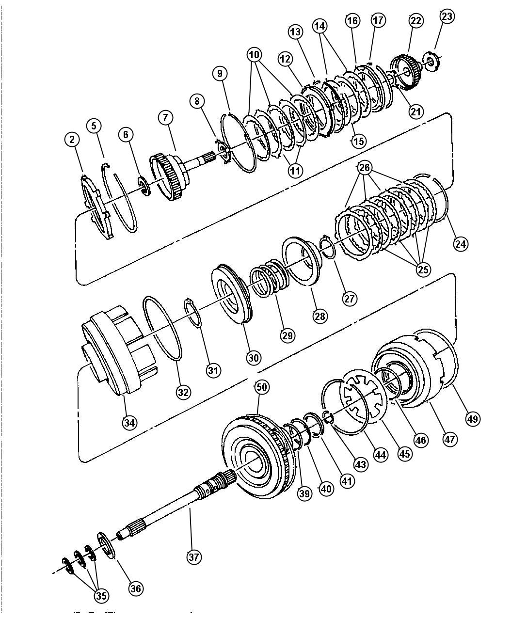 Diagram Clutch, Input Shaft Automatic Transaxle, 4 Speed. for your Chrysler