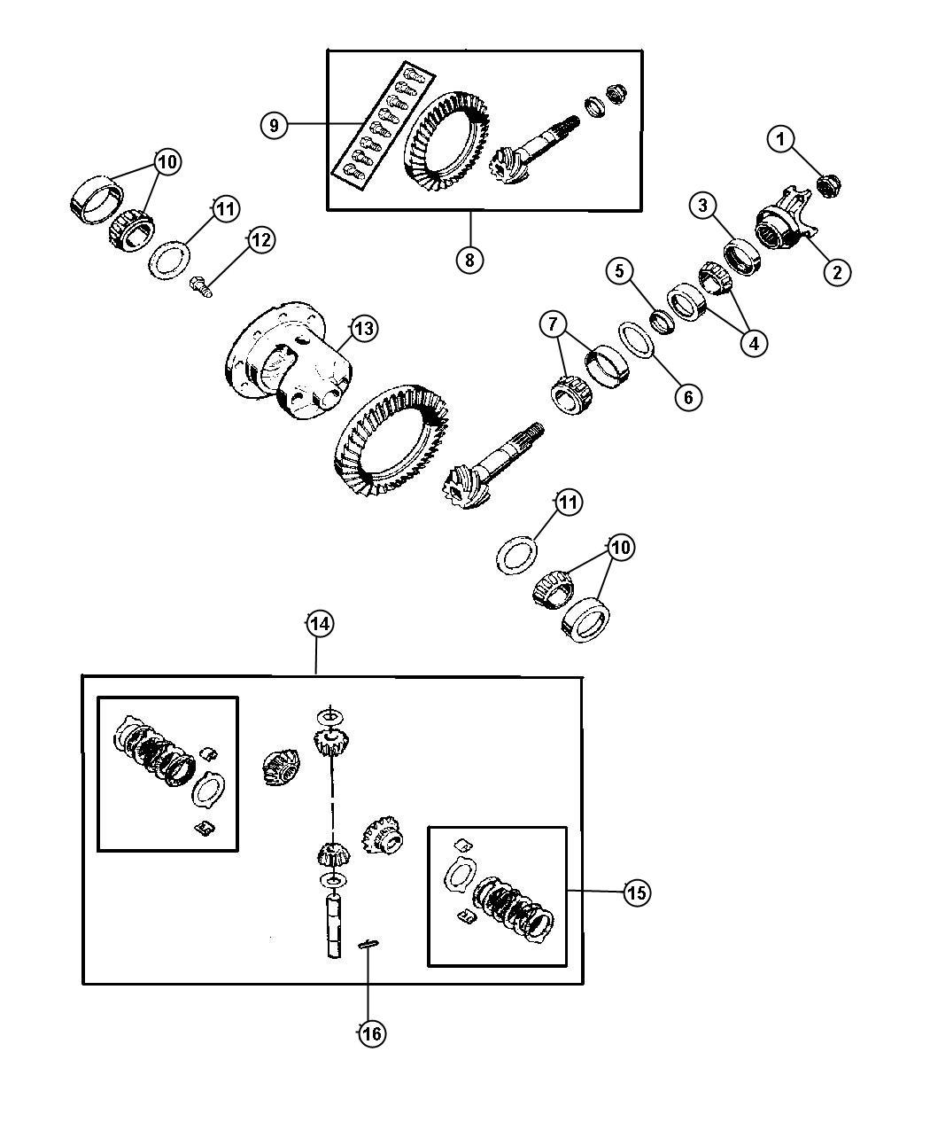 Differential,With Trac-Lok,Dana 35 [[REAR AXLE - DANA M35 / 194MM RBI,REAR AXLE - DANA M35C / 194MM RBI]]. Diagram