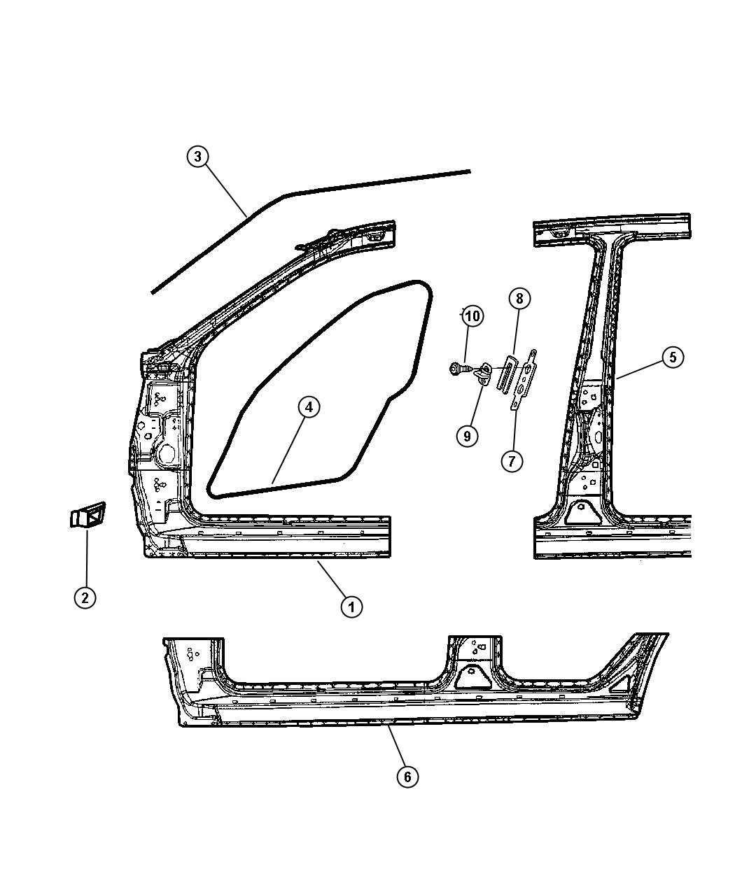 Diagram Panels, Body Side. for your Jeep Grand Cherokee  