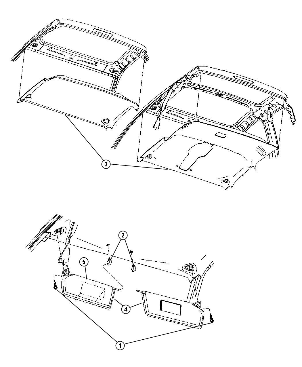 Diagram Headliners and Visors. for your 2000 Chrysler 300  M 