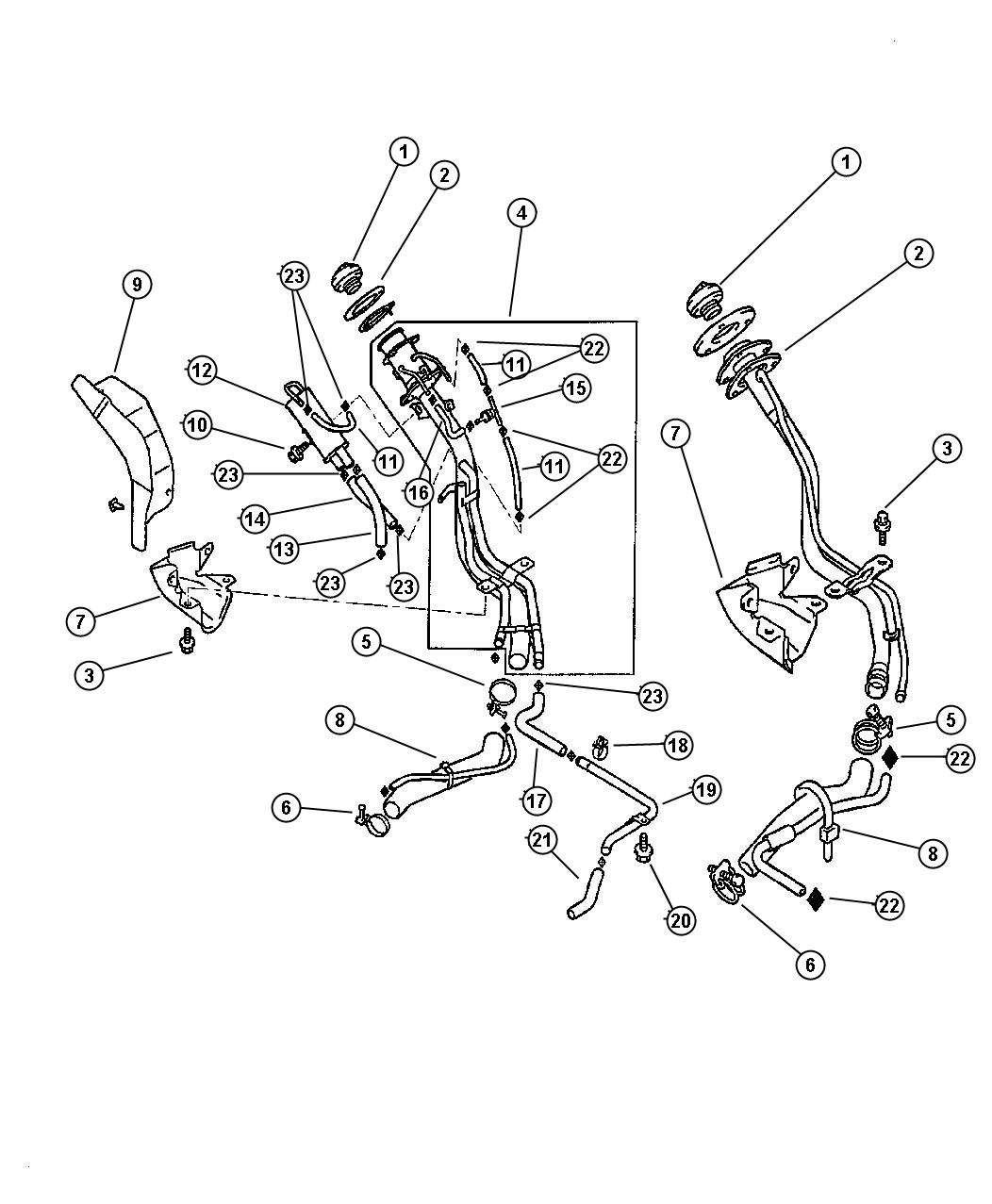 Diagram Fuel Filler Tube. for your Dodge