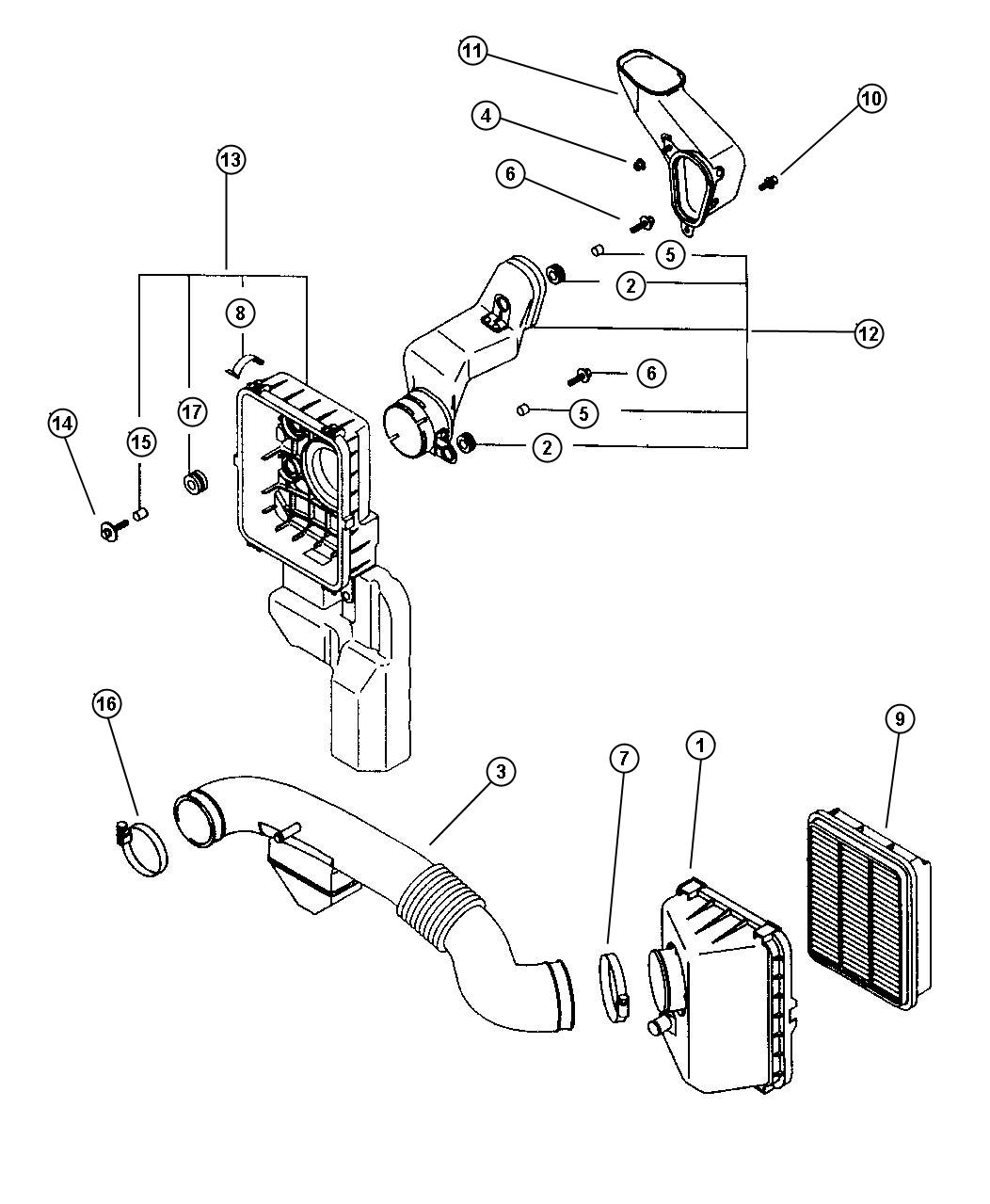 Air Cleaner W/Out Turbo. Diagram