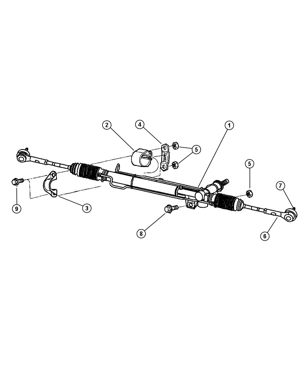 Diagram Gear, Rack and Pinion Power and Attaching Parts. for your Dodge Caravan  