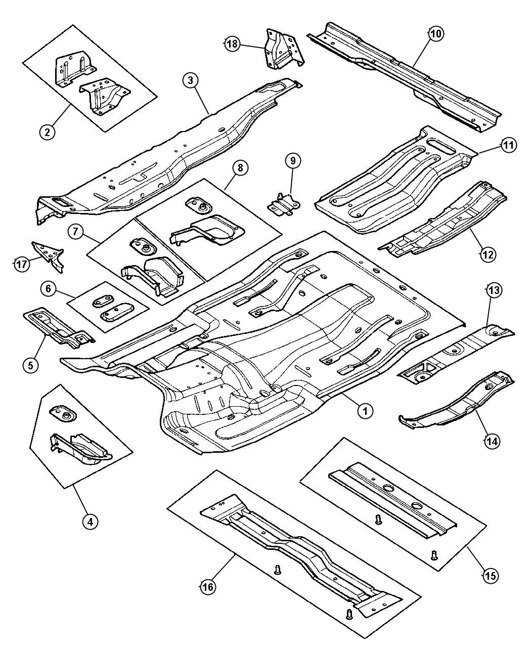 Diagram Floor Pan. for your Dodge