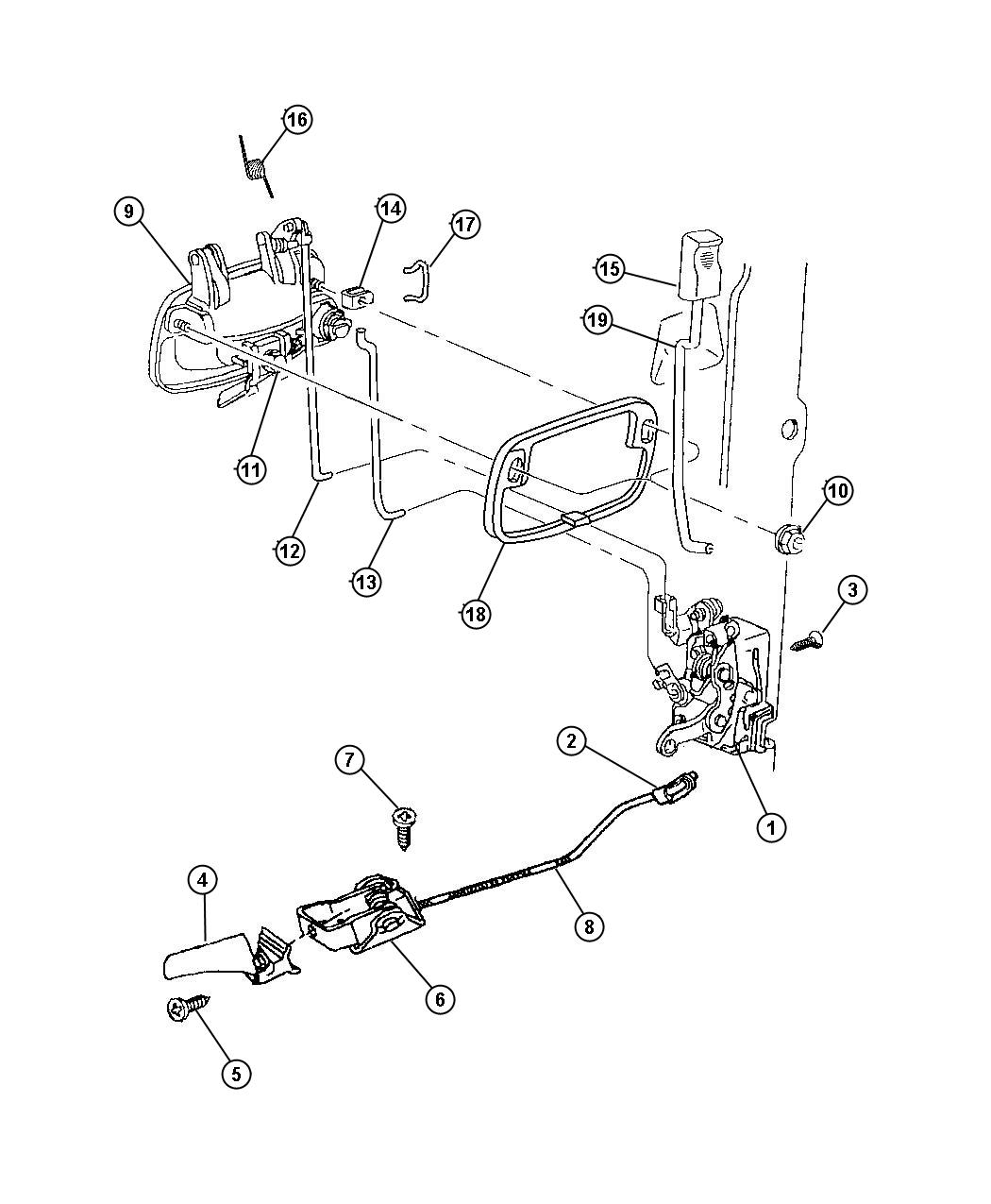 Door, Front Lock And Controls. Diagram