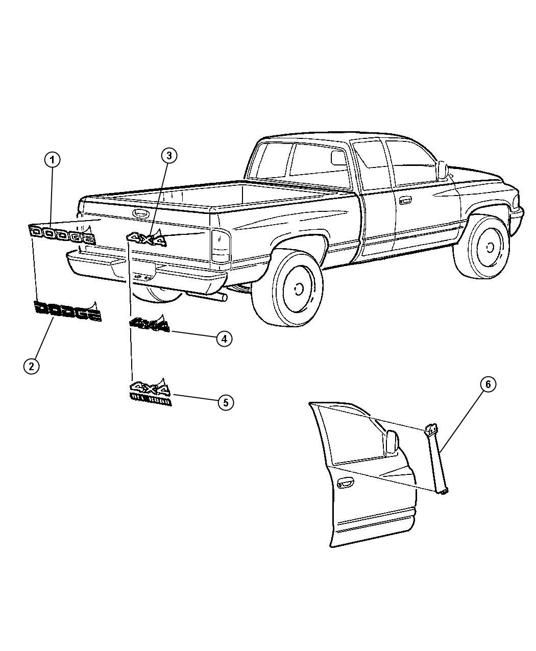 Diagram Tape Strips And Decals. for your Dodge Ram 2500  