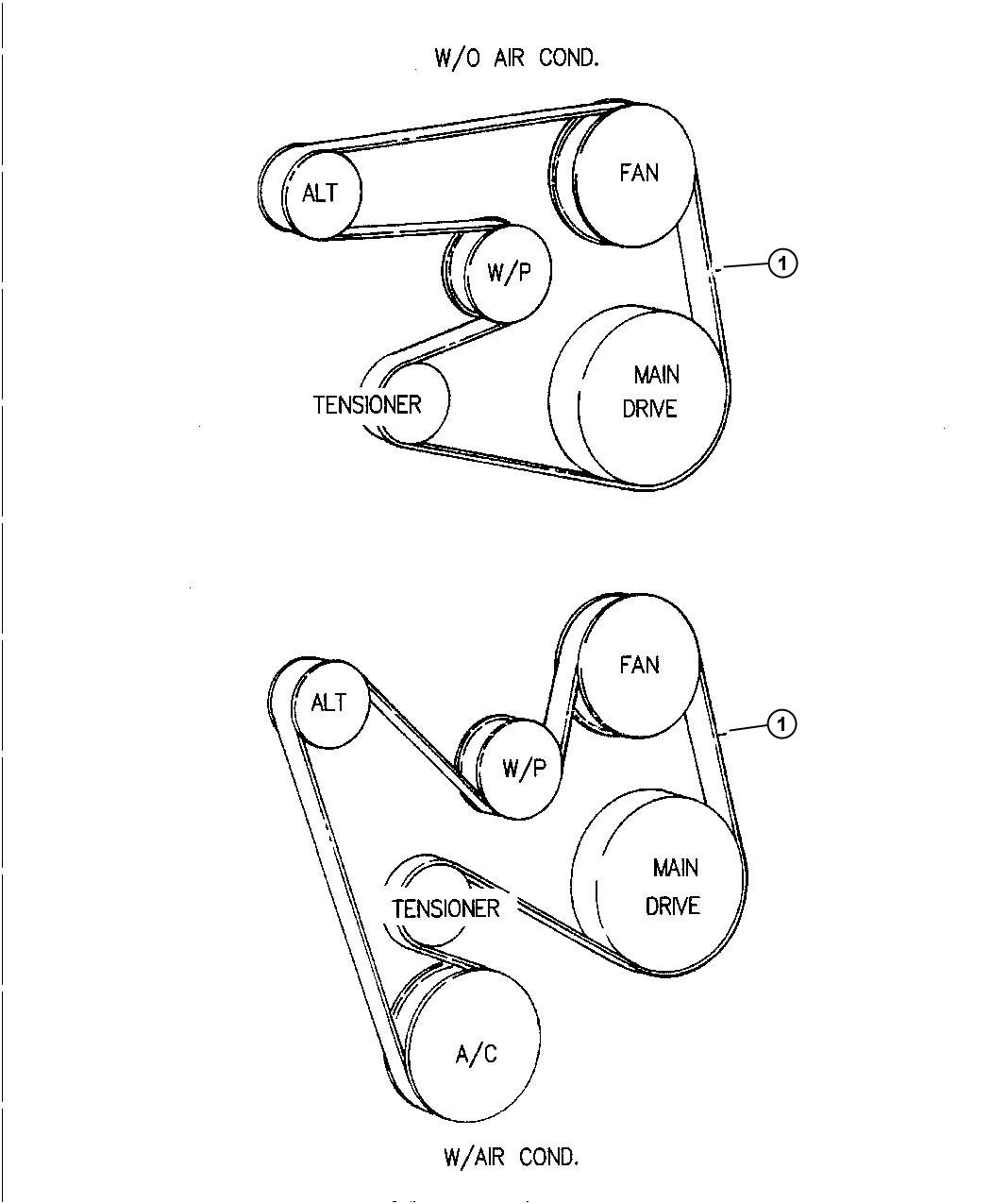 Diagram Drive Belts, Diesel Engines. for your 2004 Chrysler 300  M 