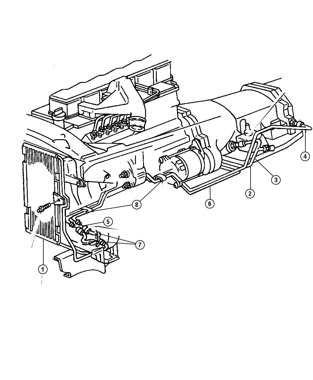 Diagram Auxiliary Oil Cooler, Diesel Engines. for your 1997 Dodge Ram 2500   