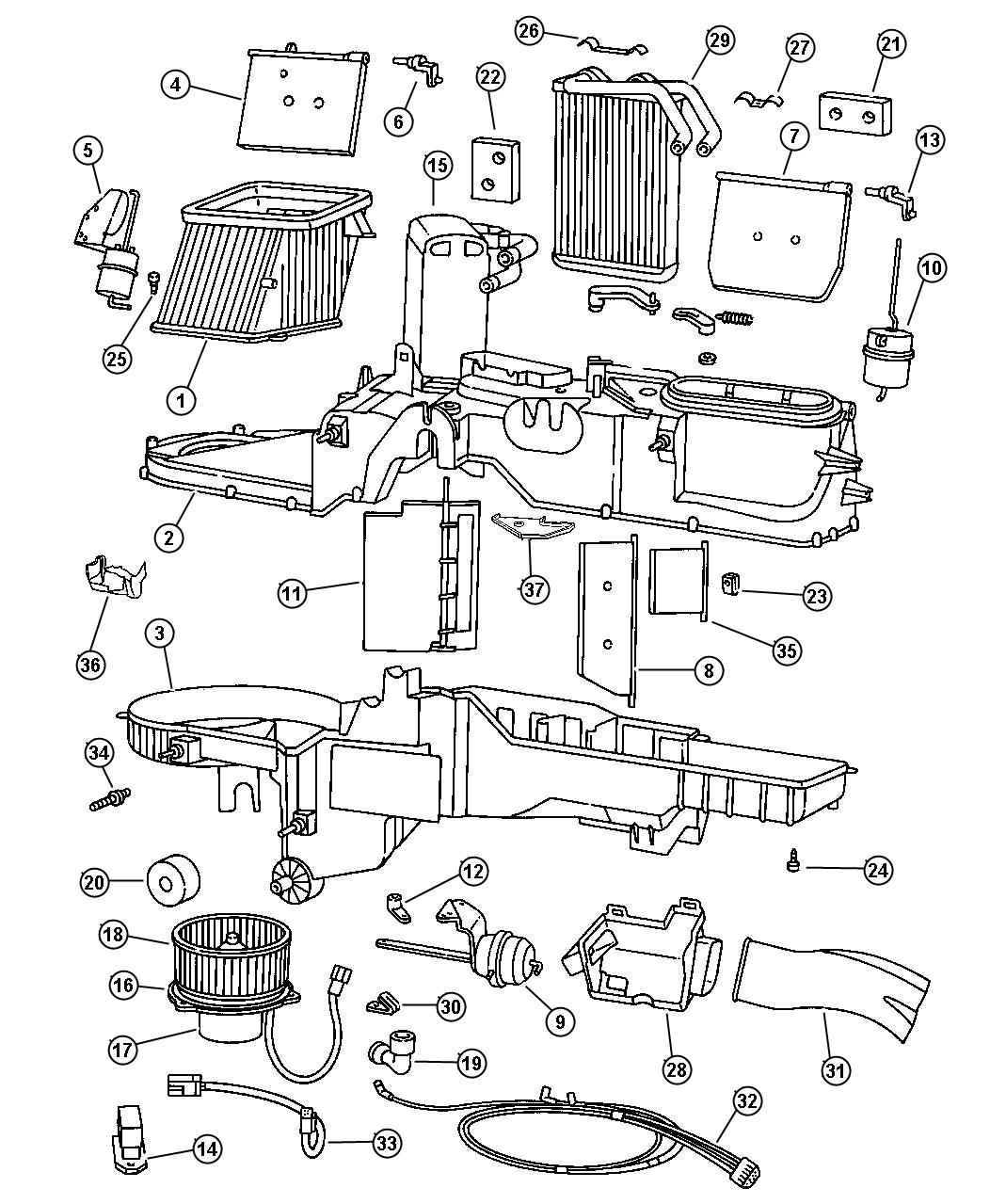 Diagram Air Conditioning and Heater Unit. for your 2000 Chrysler 300  M 