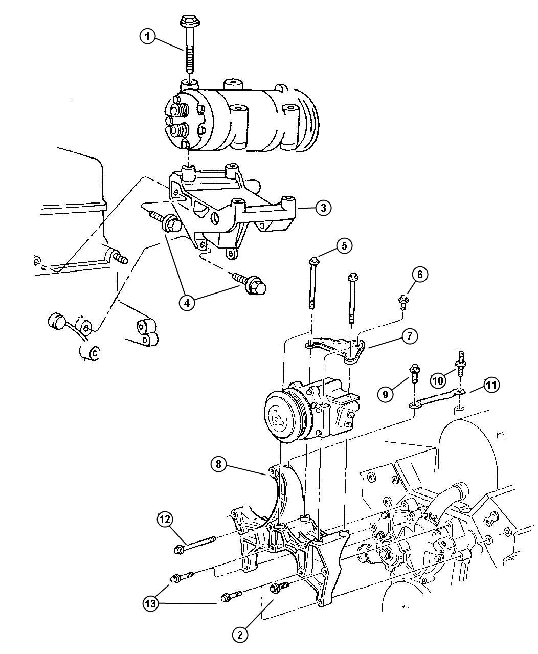 Diagram Compressor Mounting. for your Jeep