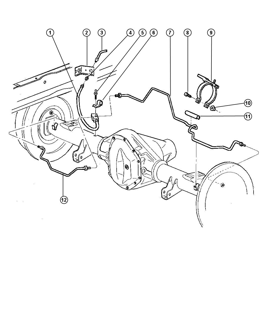 Diagram Lines And Hoses,Brake,Rear. for your 1999 Dodge Ram 3500   