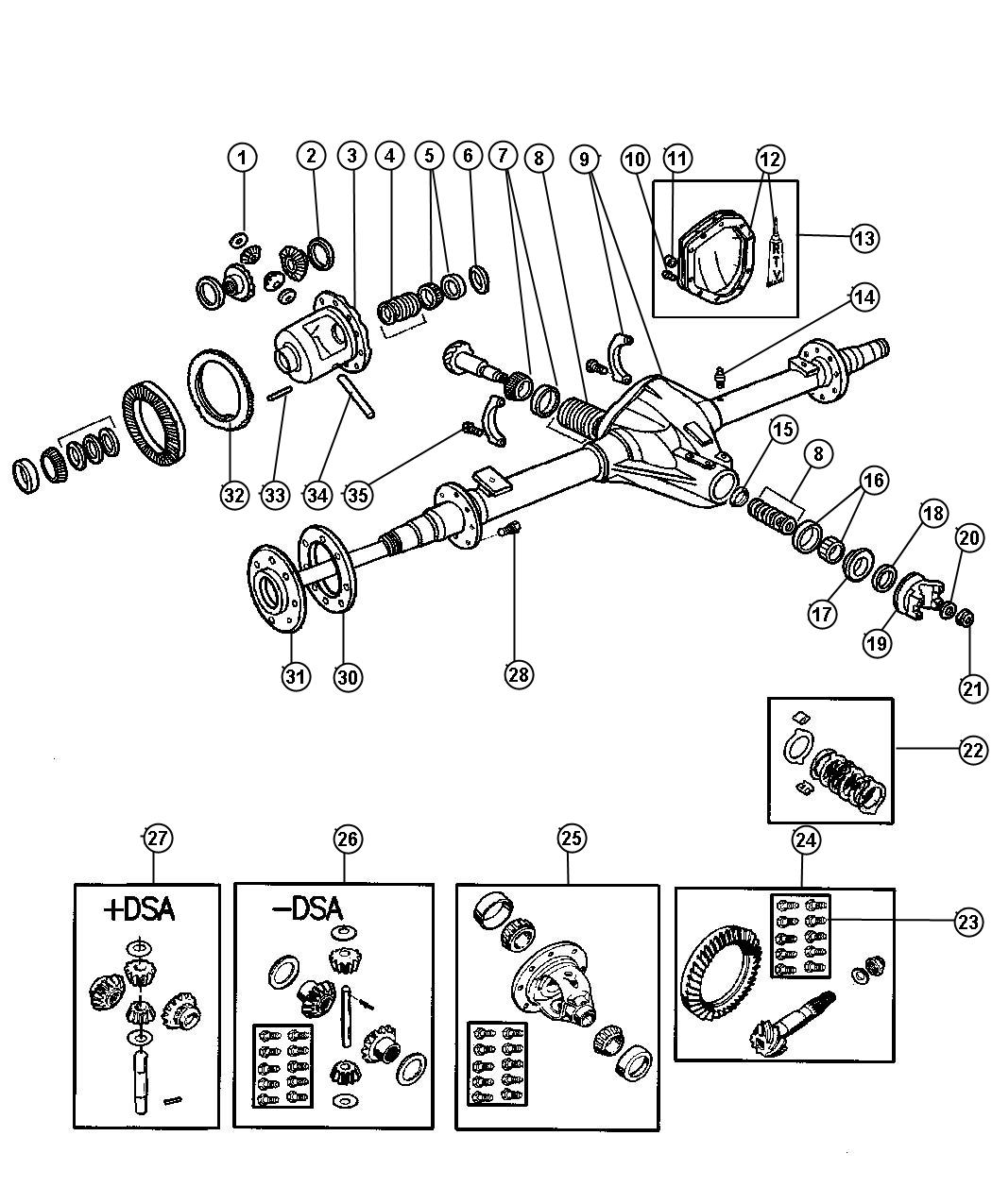 Full size assembly image of Axle,Rear,with Differential Parts,Dana Model 80,BE 2,3,7,8. (1/1)