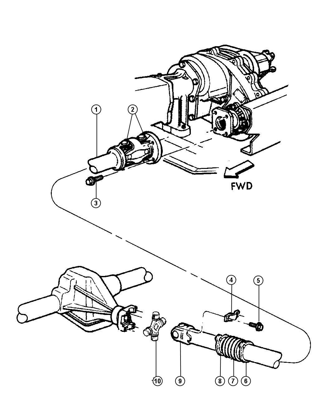 Diagram Shaft,Propeller,Front,BE 6,7,8. for your Dodge Ram 1500  