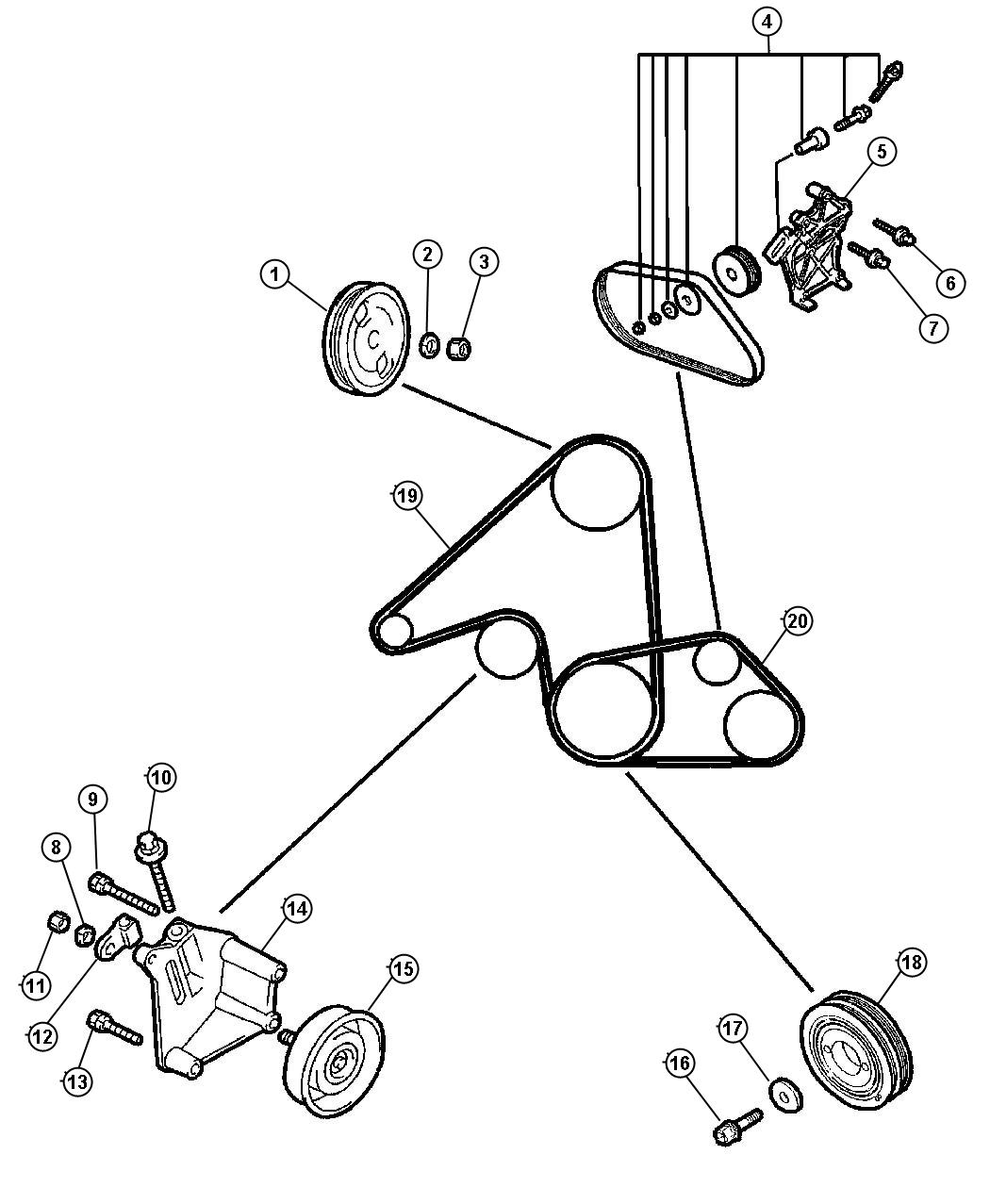 Belts and Pulleys. Diagram