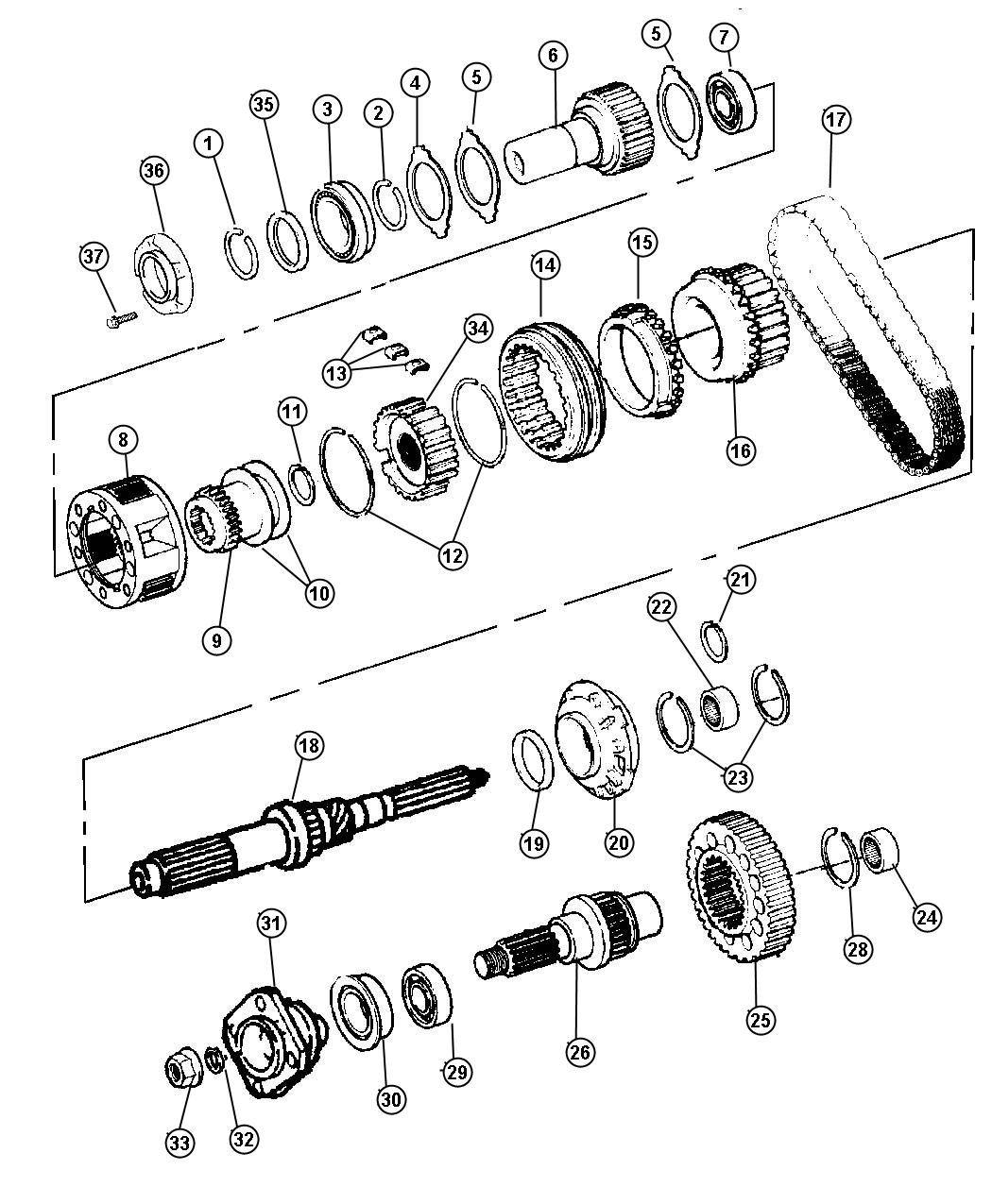 Diagram Gear Train 241 [Shift-on-the-Fly, 241 Transfer Case],[Shift-on-the-Fly,241HD Transfer Case]. for your Dodge Ram 1500  