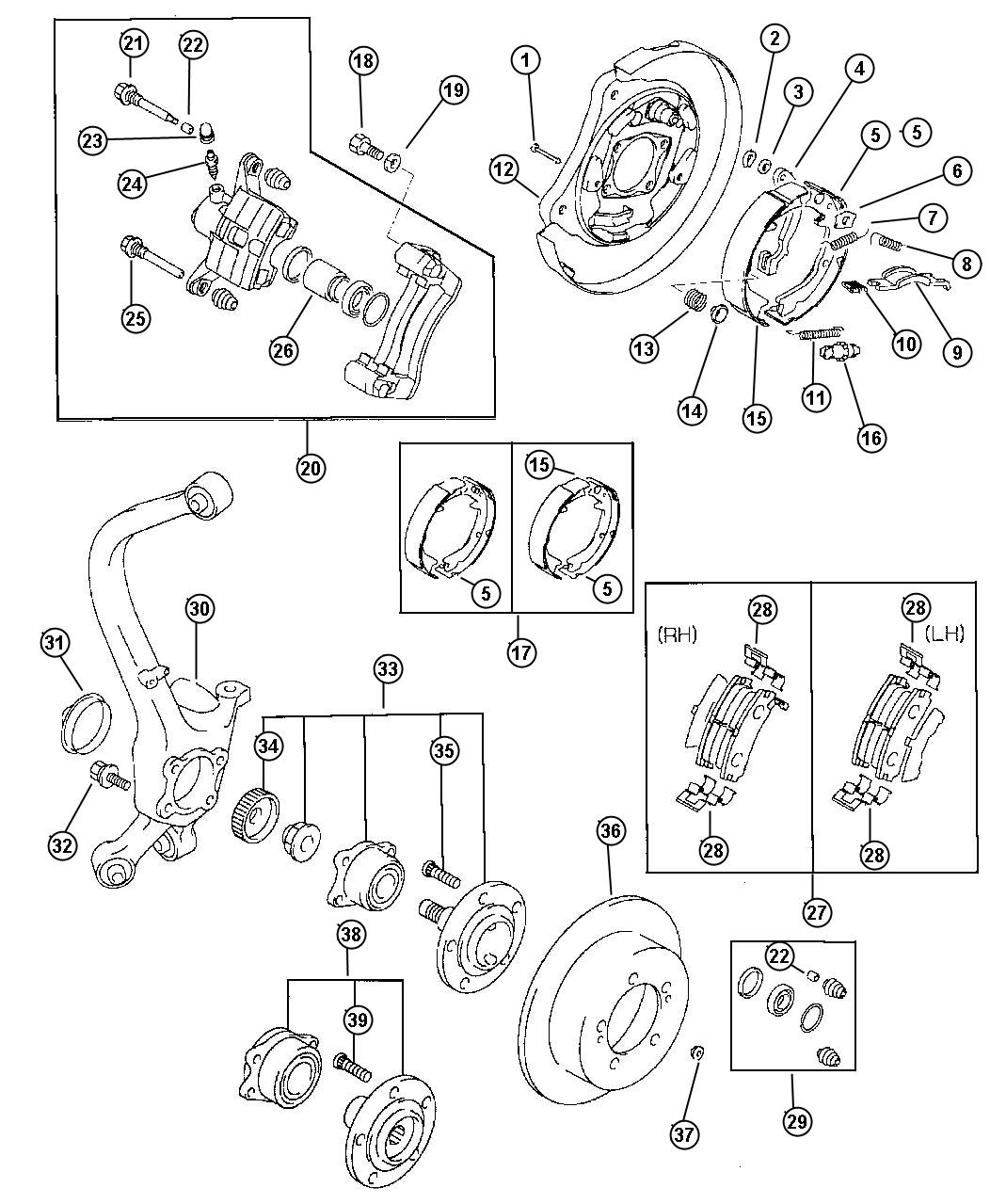 Diagram Brakes, Rear Disc. for your 2003 Chrysler 300 M  