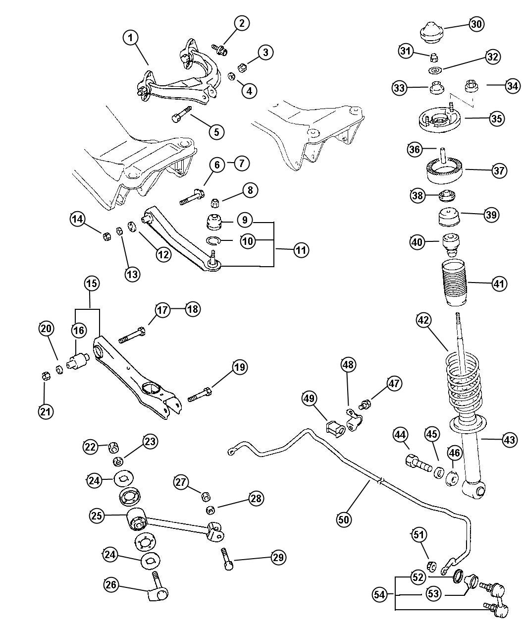 Diagram Suspension, Rear. for your Dodge