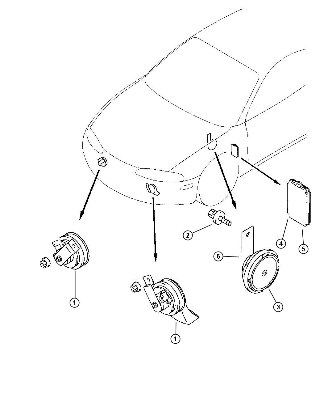 Diagram Horns. for your 2000 Chrysler 300 M  