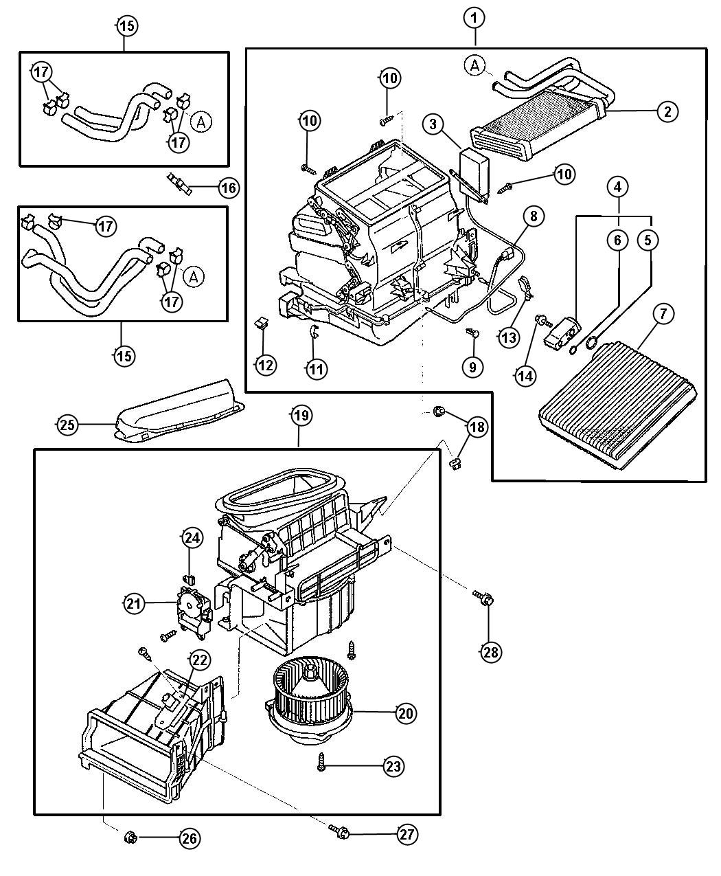 Diagram Heater and Air Conditioning Units. for your 2003 Dodge Durango   