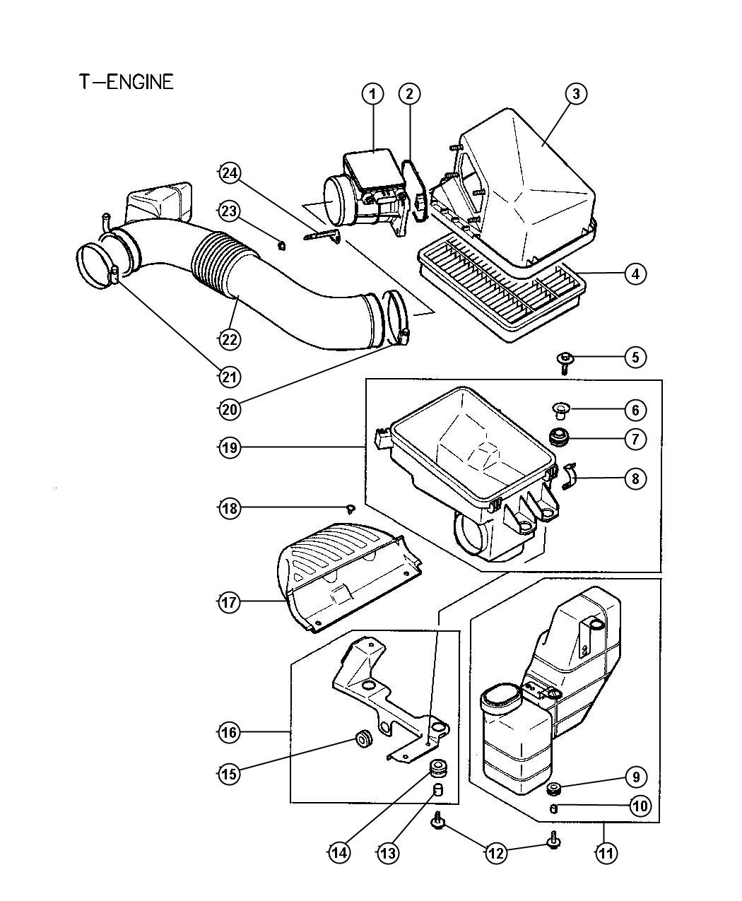 Air Cleaner 2.4L MMC I-4. Diagram