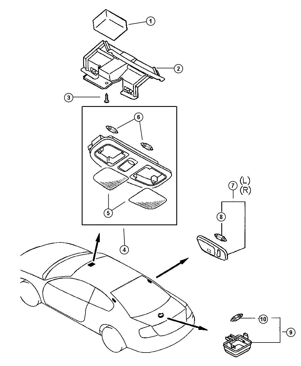 Diagram Lamps - Courtesy. for your 2000 Chrysler 300  M 