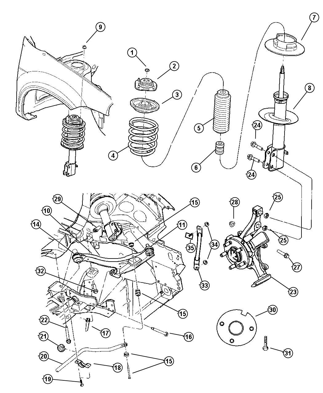 Diagram Suspension, Front. for your Jeep Patriot  