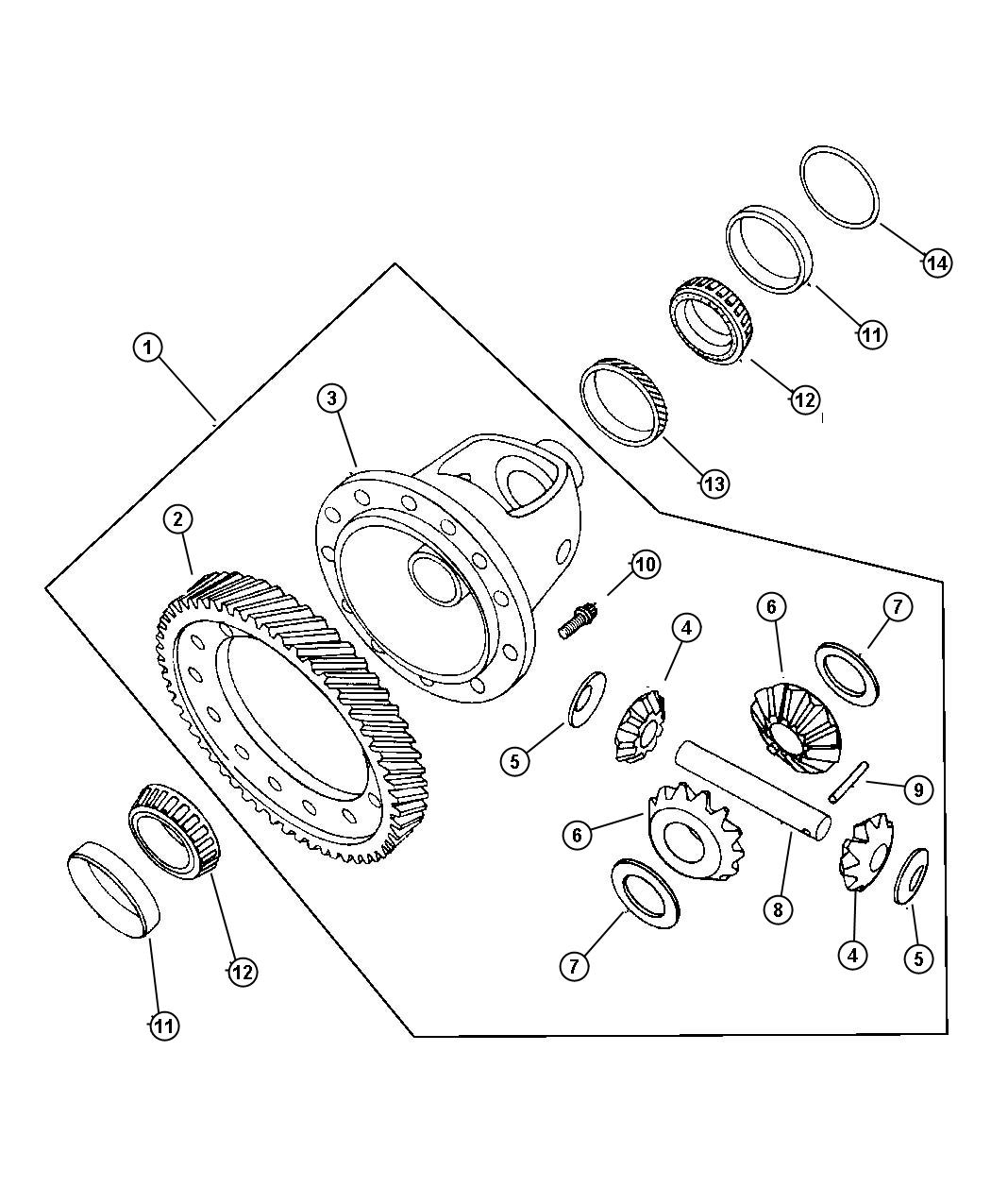 Full size assembly image of Differential, [5-SPEED MANUAL T350 TRANSMISSION]. (1/1)