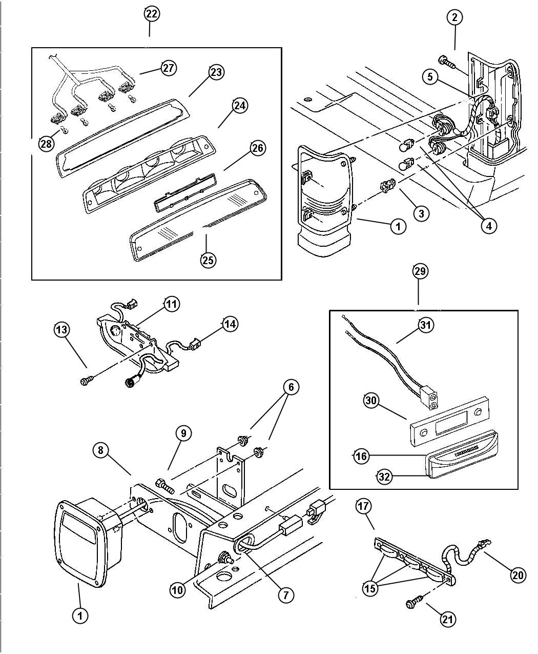 Diagram Lamp-Rear End. for your Dodge Ram 2500  