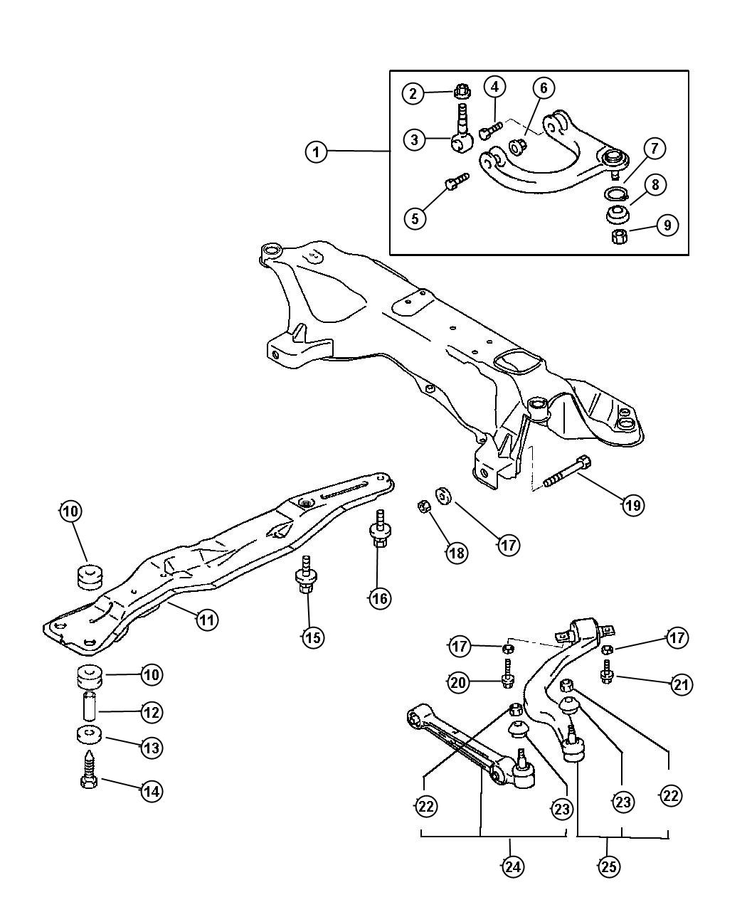 Diagram Front Suspension Arm and Related Parts. for your Chrysler