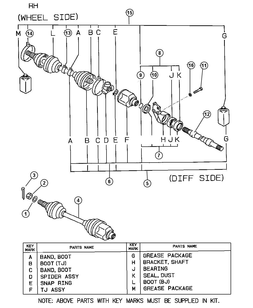 Diagram Front Axle Drive Shaft-Right. for your Chrysler