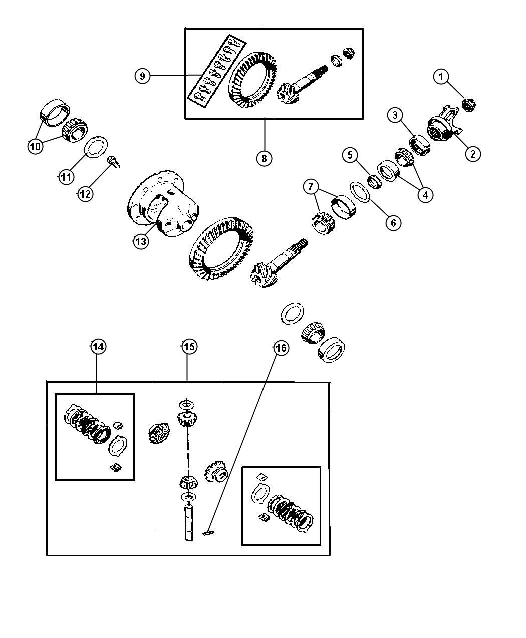 Differential,Rear,Dana Model 35,with Trac-Lok [Trac-Lok Differential Rear Axle]. Diagram