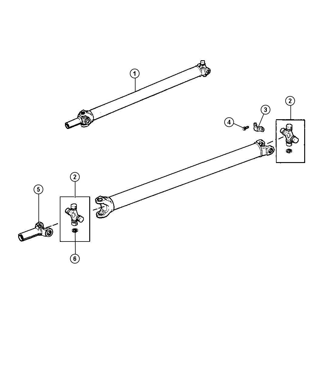 Diagram Propeller Shaft,Rear. for your Jeep