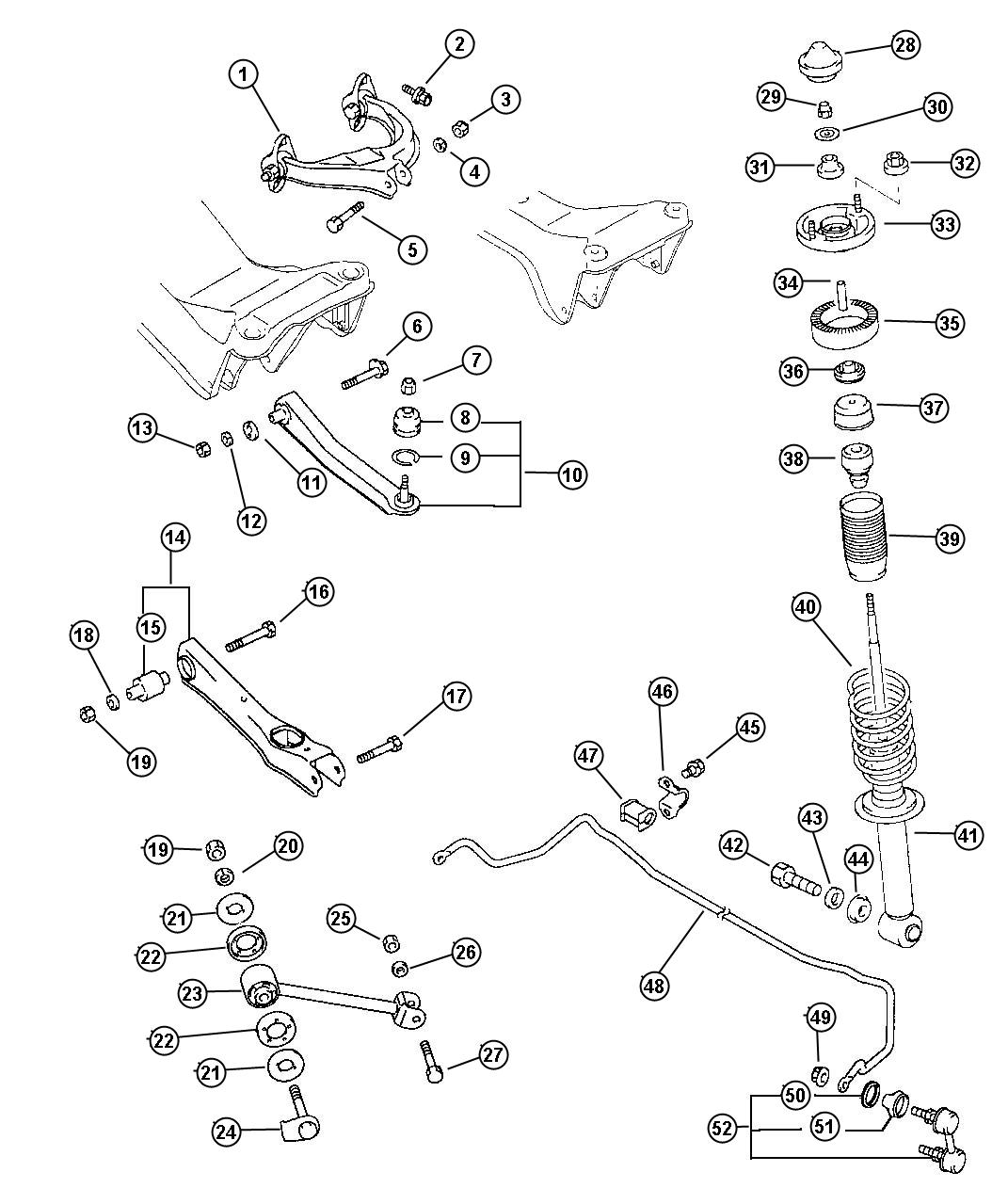 Diagram Rear Suspension. for your 2003 Chrysler 300  M 