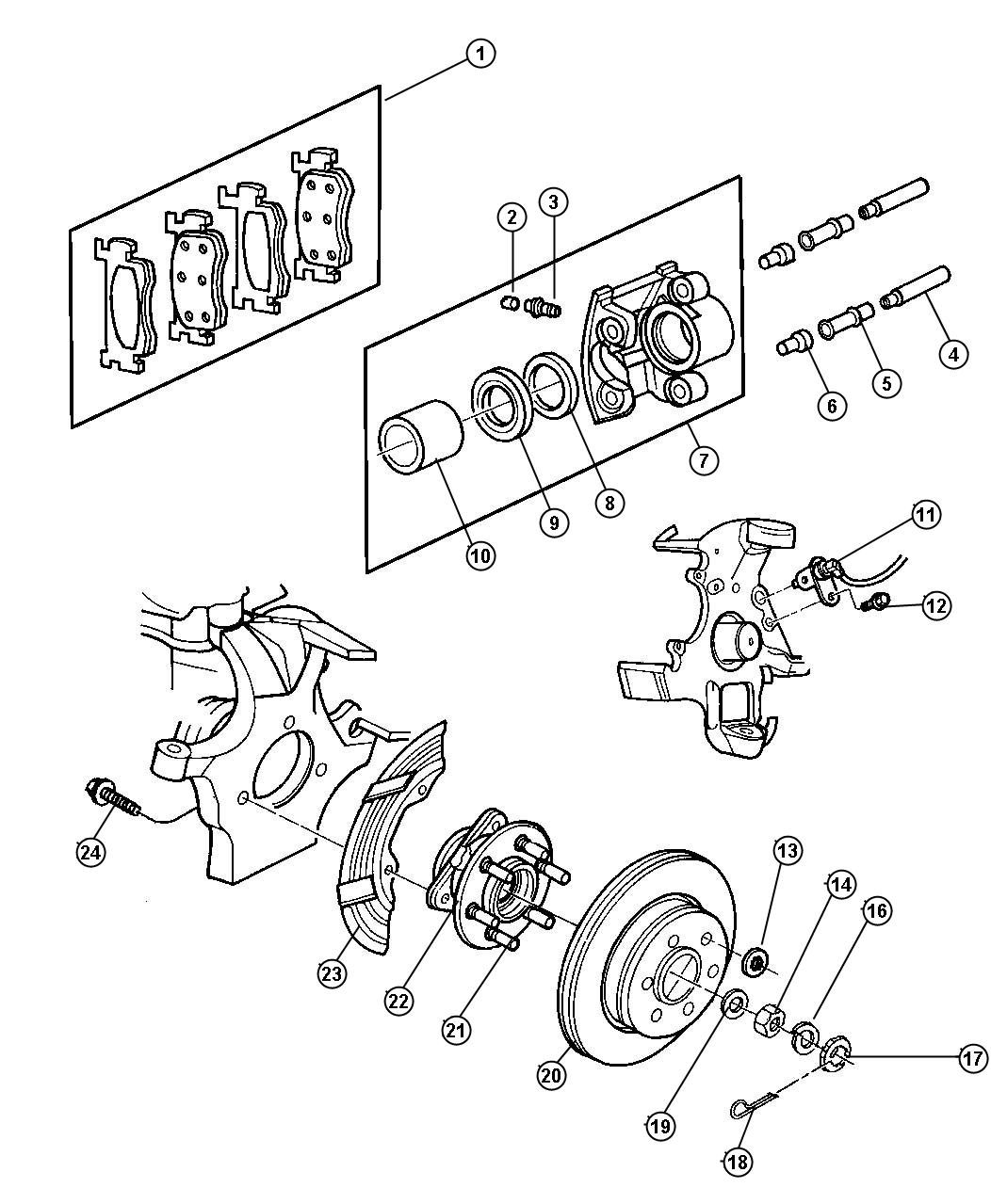 Diagram Brakes, Front. for your Chrysler 300  M