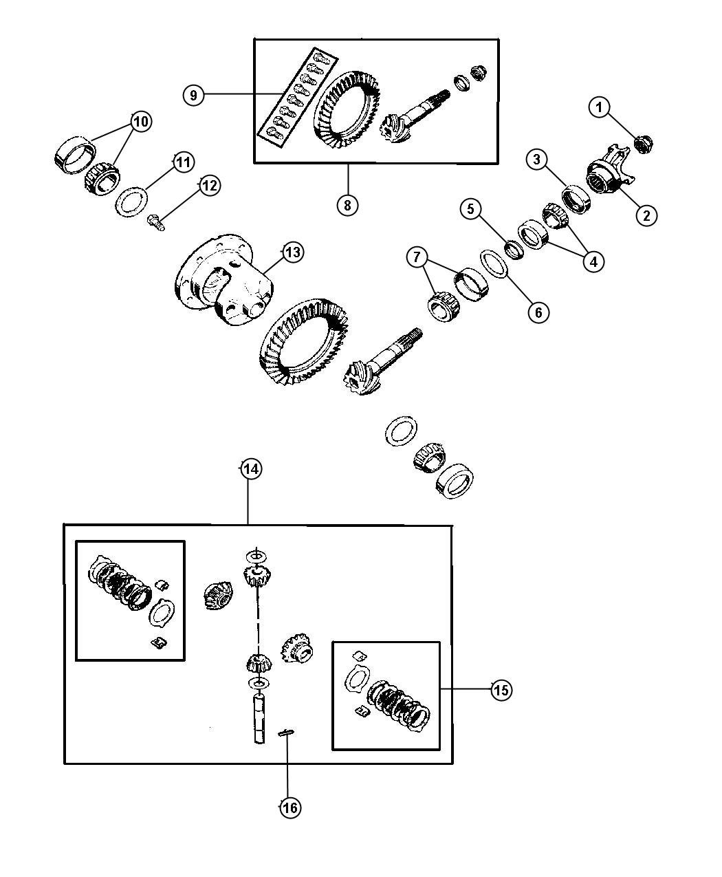 Differential,with Trac-Lok,Dana 35 [[REAR AXLE - DANA M35 / 194MM RBI,REAR AXLE - DANA M35C / 194MM RBI]]. Diagram